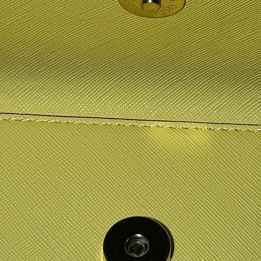 Lovevook Elegant Yellow Saffiano Leather Clutch/Wristlet 10”x 6.5” NWOT - Picture 7 of 9
